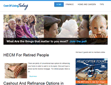 Tablet Screenshot of costoflivingtoday.com